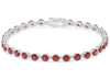 6.40CT DIAMOND & AAA RUBY 14KT WHITE GOLD ROUND CLASSIC ETERNITY TENNIS BRACELET