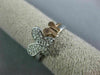 ESTATE .22CT DIAMOND 14KT WHITE & ROSE GOLD 3D DOUBLE BUTTERFLY FUN LOVE RING