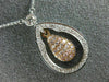 ESTATE .84CT WHITE & PINK DIAMOND 18KT WHITE & ROSE GOLD 3D TEAR DROP NECKLACE
