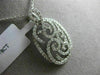 ESTATE LARGE .78CT DIAMOND 18K WHITE GOLD 3D OPEN OVAL FILIGREE FLOATING PENDANT