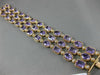 ESTATE WIDE 63.83CT DIAMOND & AAA AMETHYST 14KT ROSE GOLD THREE ROW FUN BRACELET