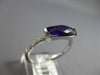 ESTATE 1.31CT DIAMOND & AAA AMETHYST 14KT WHITE GOLD 3D CLASSIC BAR RING