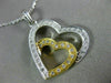 ESTATE .33CT DIAMOND 18K 2TONE GOLD CLASSIC DOUBLE HEART FLOATING PENDANT #14408