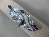 ESTATE EXTRA LARGE 6.66CT DIAMOND & MULTI GEM 14KT WHITE GOLD 3D LEAF FUN RING