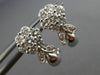 ANTIQUE 1.23CT DIAMOND 14KT WHITE GOLD 3D CLASSIC FLOWER LEAF EARRINGS #15877