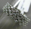 ESTATE WIDE 1.14CT DIAMOND 14KT WHITE GOLD 3D MULTI ROW WEDDING ANNIVERSARY RING