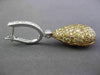 ESTATE LARGE 3.68CT FANCY DIAMOND 18K WHITE & ROSE GOLD PEAR SHAPE DROP EARRINGS