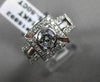 ANTIQUE WIDE .95CT DIAMOND 14KT WHITE GOLD SQUARE HALO ENGAGEMENT RING #15892