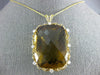 EXTRA LARGE 96.76CT DIAMOND & AAA SMOKY TOPAZ 14KT YELLOW GOLD FILIGREE PENDANT