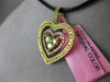 ESTATE 1.0CT FANCY YELLOW & PINK DIAMOND 18K 2 TONE GOLD 3D TRIPLE HEART PENDANT