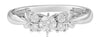 .48CT DIAMOND 14K WHITE GOLD 5 STONE CLASSIC ROUND OPEN FILIGREE ENGAGEMENT RING