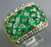 LARGE 9.66CT DIAMOND & AAA EMERALD 18KT 2 TONE GOLD ROUND & OVAL MULTI ROW RING