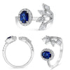 LARGE 1.77CT DIAMOND & AAA SAPPHIRE 14KT WHITE GOLD MULTI SHAPE MULTI LEAF RING