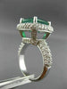 LARGE 6.86CT DIAMOND & AAA EMERALD 14K WHITE GOLD 3D SQUARE HALO ENGAGEMENT RING