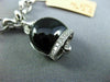 ESTATE LONG .81CT DIAMOND & MULTI GEM 14KT WHITE GOLD LUCKY BELL CHARM BRACELET