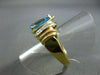 ESTATE WIDE 1.65CT DIAMOND & LONDON BLUE TOPAZ 14KT TWO TONE GOLD PEAR RING 1501