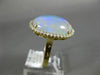 LARGE 7.80CT DIAMOND & AAA OPAL 14KT YELLOW GOLD CLASSIC OVAL DOUBLE HALO RING