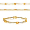 4.53CT DIAMOND AAA YELLOW SAPPHIRE 14KT YELLOW GOLD OVAL & ROUND TENNIS BRACELET