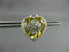 ESTATE EXTRA LARGE 15.37CT DIAMOND & AAA YELLOW TOPAZ 14K WHITE GOLD 3D EARRINGS