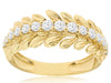 WIDE .52CT DIAMOND 14KT YELLOW GOLD 3D MULTI LEAF SHARED PRONG ANNIVERSARY RING