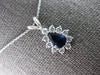 1.05CT DIAMOND & AAA SAPPHIRE 14KT WHITE GOLD PEAR SHAPE & ROUND PENDANT #27924