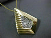 ESTATE LARGE .26CT DIAMOND 14KT WHITE & YELLOW GOLD TRIANGULAR FLOATING PENDANT