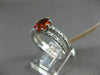 ESTATE 1.87CT DIAMOND & AAA ORANGE SAPPHIRE 14KT WHITE GOLD TWO ROW PROMISE RING