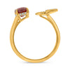 1.39CT DIAMOND & AAA RUBY 14KT YELLOW GOLD 3D OVAL BUTTERFLY SOLITAIRE LOVE RING