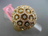EXTRA LARGE .27CT WHITE & PINK DIAMOND 18K WHITE & ROSE GOLD CLUSTER FLOWER RING