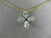 ANTIQUE 1.30CT MARQUISE DIAMOND 14KT YELLOW GOLD FOUR LEAF FLOWER PENDANT #19788