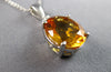 LARGE 3.05CT DIAMOND & AAA CITRINE 14K WHITE GOLD OVAL & ROUND FLOATING PENDANT