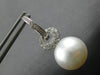 ESTATE LARGE .57CT DIAMOND & TAHITIAN PEARL 18KT WHITE GOLD LOVE KNOT HANGING EARRINGS