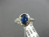 ESTATE 1.33CT DIAMOND & AAA SAPPHIRE 14KT WHITE GOLD OVAL ENGAGEMENT RING #11711