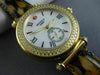 LARGE MICHELE CABER .58CT DIAMOND MOTHER OF PEARL STAINLESS STEEL CHEETAH WATCH