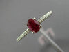 ESTATE .46CT DIAMOND & AAA RUBY 18KT WHITE GOLD OVAL FRIENDSHIP ENGAGEMENT RING