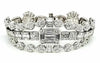 LARGE 16.4CT DIAMOND 18K WHITE GOLD 3D MULTI SHAPE ETERNITY CUFF TENNIS BRACELET
