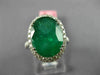 ESTATE LARGE 6.74CT DIAMOND & AAA EMERALD 18K WHITE GOLD 3D HALO ENGAGEMENT RING