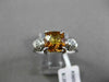ESTATE 1.52CTW DIAMOND & AAA CITRINE 14KT WHITE GOLD 3D CUSHION ENGAGEMENT RING