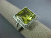 EXTRA LARGE 4.60CT DIAMOND & AAA GREEN AMETHYST 14KT WHITE GOLD 3D PRINCESS RING