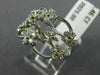 ESTATE WIDE .46CT DIAMOND 14K WHITE GOLD MULTI FLOWER BUTTERFLY ANNIVERSARY RING