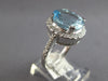 LARGE 3.91CT DIAMOND & AAA AQUAMARINE 14KT WHITE GOLD 3D HALO ENGAGEMENT RING