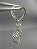 ESTATE 1.23CT DIAMOND 14K WHITE GOLD 3D FLOWER LEVERBACK HUGGIE HANGING EARRINGS