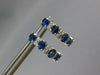 2.27CT DIAMOND AAA SAPPHIRE 14K WHITE GOLD OVAL & ROUND 4 STONE HANGING EARRINGS