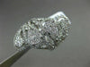 ESTATE LARGE .91CT DIAMOND 18KT WHITE GOLD 3D PAVE PEAR SHAPE HALO COCKTAIL RING