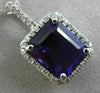 ESTATE LARGE 7.04CT DIAMOND & AMETHYST 14KT WHITE GOLD FILIGREE FLOATING PENDANT