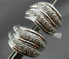 ESTATE LARGE .50CT ROUND DIAMOND 14KT WHITE GOLD 3D MULTI WAVE CLIP ON EARRINGS