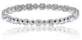 .08CT DIAMOND 18KT WHITE GOLD 2MM SQUARE GEOMETERICAL ETERNITY ANNIVERSARY RING