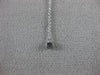ESTATE .26CT DIAMOND 14KT WHITE GOLD 3D ELONGATED 5 STONE LARIAT LOVE NECKLACE