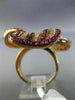 ESTATE EXTRA LARGE 3.63CT DIAMOND & AAA PINK RUBY 18K ROSE GOLD 3D FLOWER RING