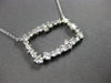 LARGE 1.61CT DIAMOND 14K WHITE GOLD OPEN RECTANGULAR CLUSTER ADJUSTABLE NECKLACE